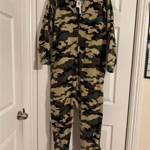 Forever 21 Green Camouflage Pajama Onesie